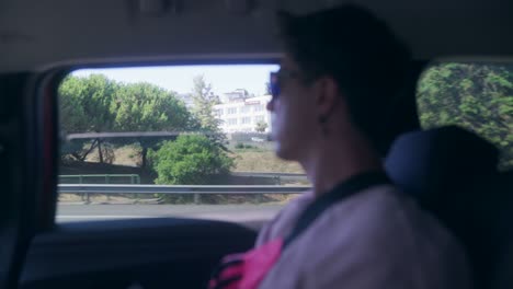passenger's view from a car journey
