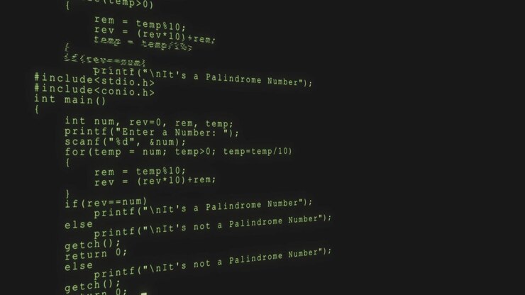 4k programming source scrolling digital code abstract background software development process