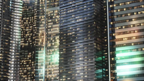 Aerial-view-of-glowing-high-rise-buildings-big-city