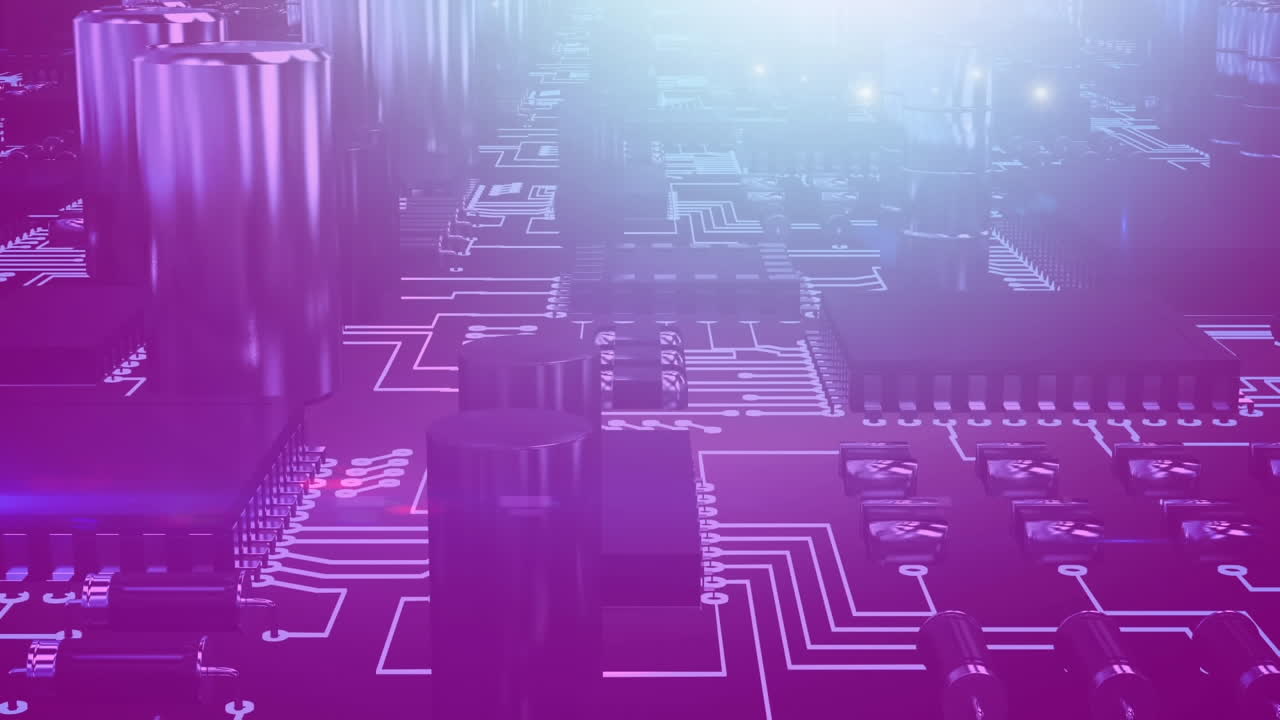 placa de circuito de computadora de color rosa brillante