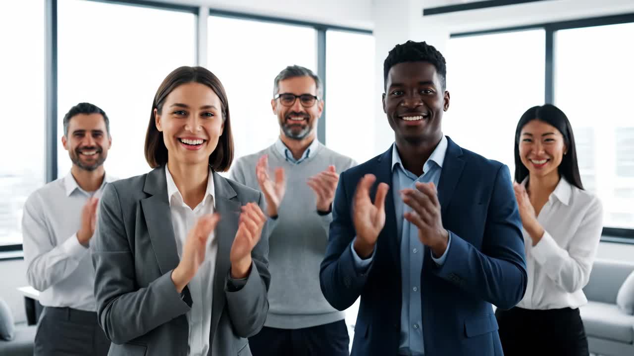 Business Team Applauding Success