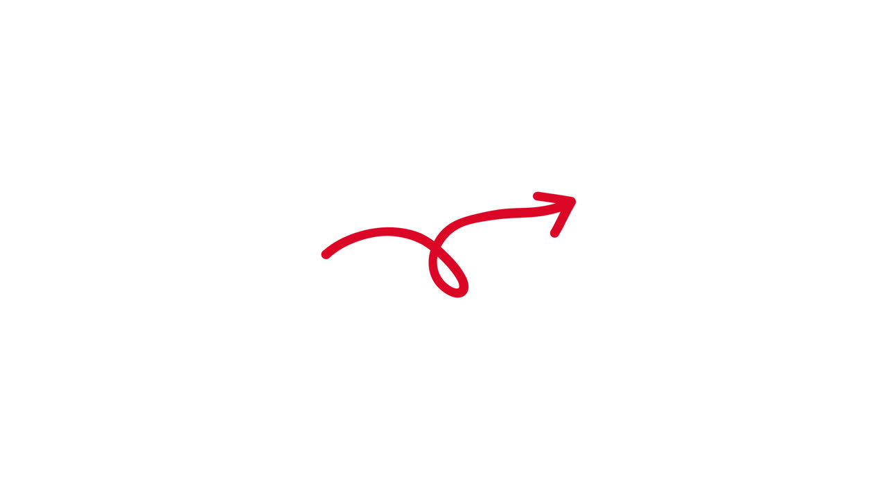 Animated Red Spiral Arrow Drawing on White Background