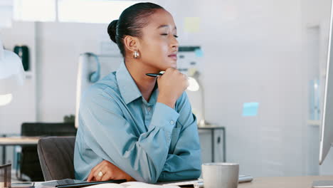 thinking business woman looking confused