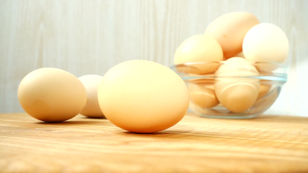 The turning egg. Shooting chicken eggs