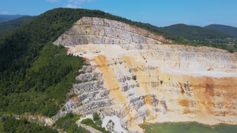 stunning 4k drone footage of the quarry near velenje in the country of slovenia