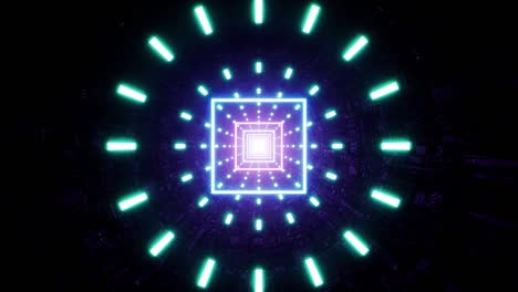 luz cuadrada de neón en el túnel multi lámpara sci fi vj
