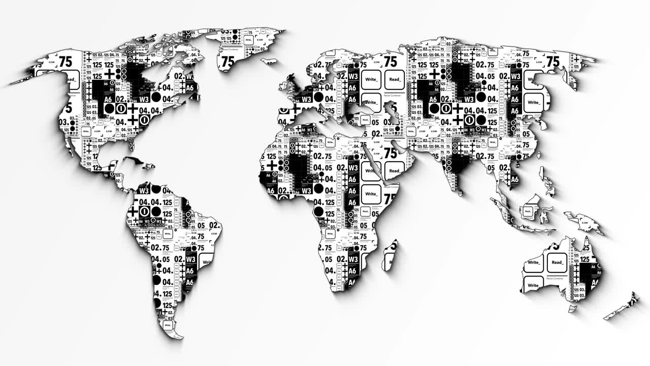 World Communication Typography Abstract