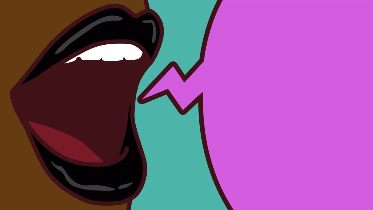 animación de cómic 5 opciones de texto sobre múltiples burbujas de habla cómica con efectos de sonido cómic textos