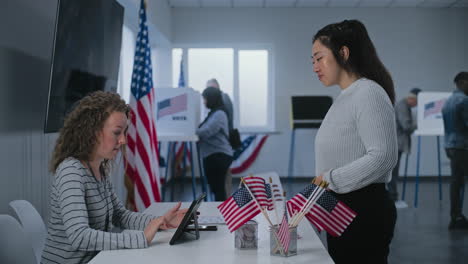 voting at a polling place