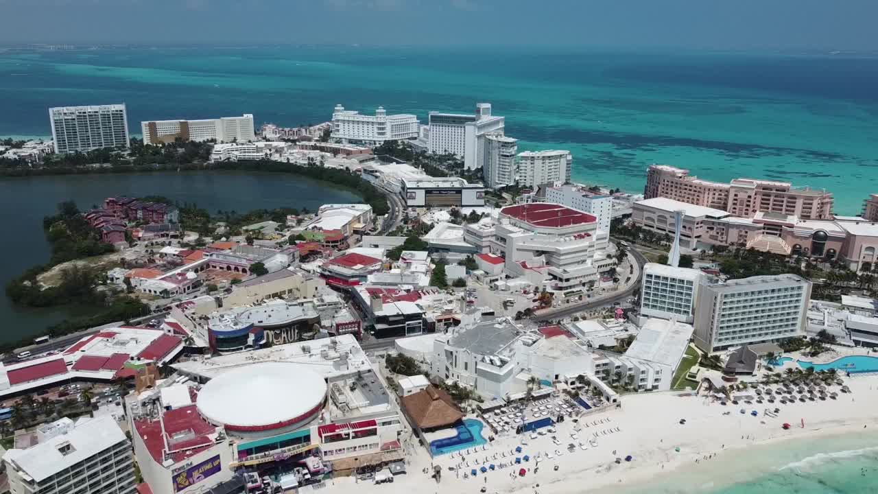 Cancun bay and cityscape, Yucatan peninsula, Mexico