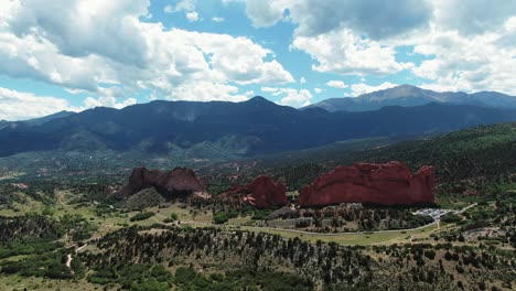 Toma-Aérea-Del-Jardín-De-Los-Dioses,-Colorado-Springs,-Estados-Unidos