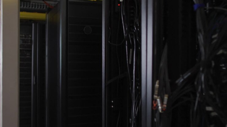 Animation of data processing over server room