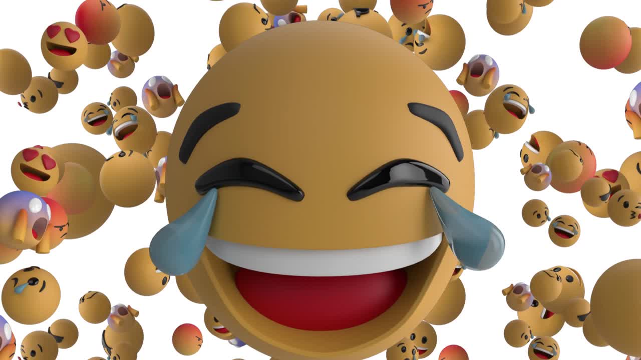 emoji che si muovono su uno sfondo bianco