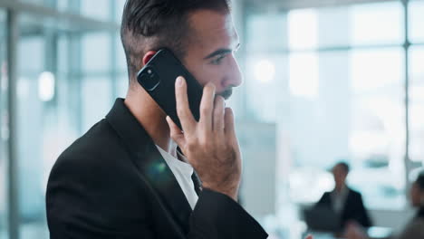 businessman on phone in modern office