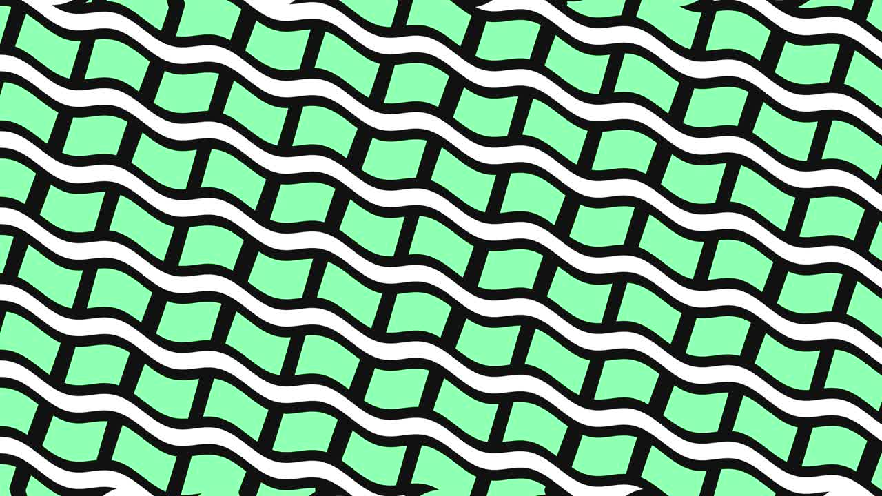 Graphic 2D video pattern with wave effect, which rotates to the left