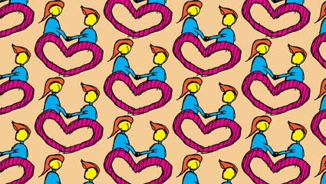 kids drawing pop art seamless background with theme of love