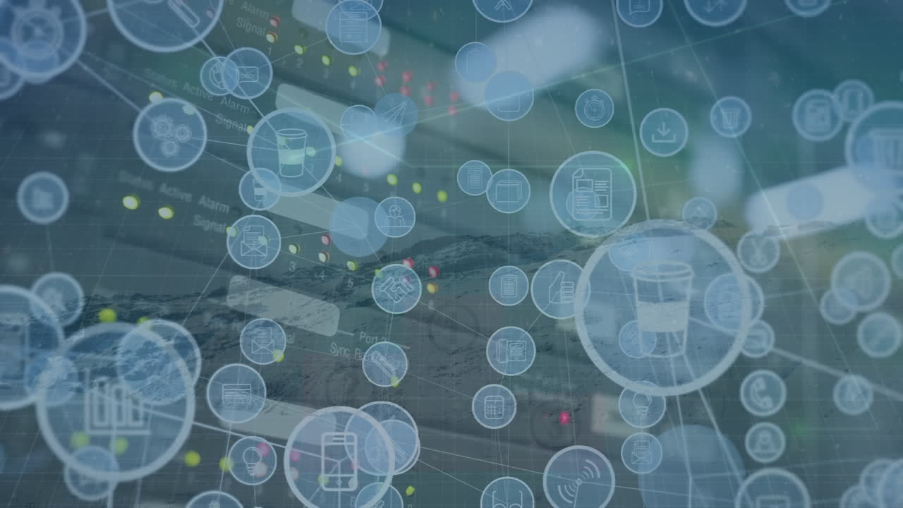 서버  ⁇ 을 통한 연결 네트워크의 애니메이션