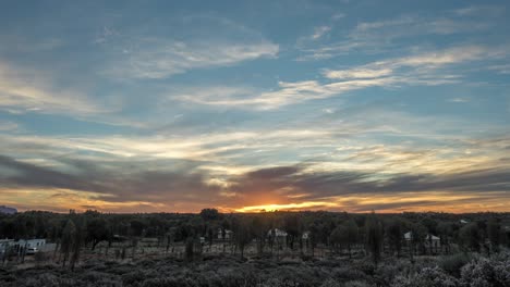 a colourful sunset time lapse in outback australia