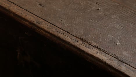 close-up old wooden chest opening 4k