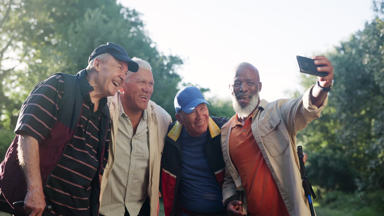 Senior Friends Taking a Selfie Outdoors