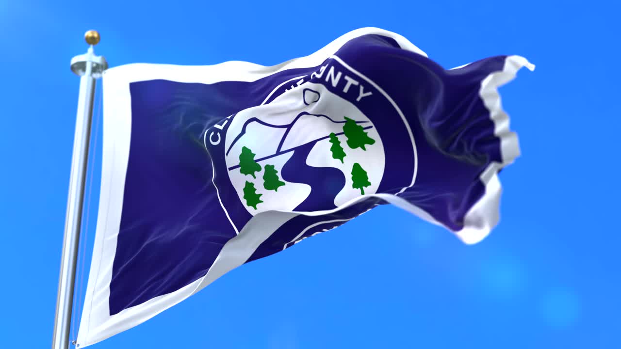 Flag of Cleburne, county of the state of Alabama, in United States - loop