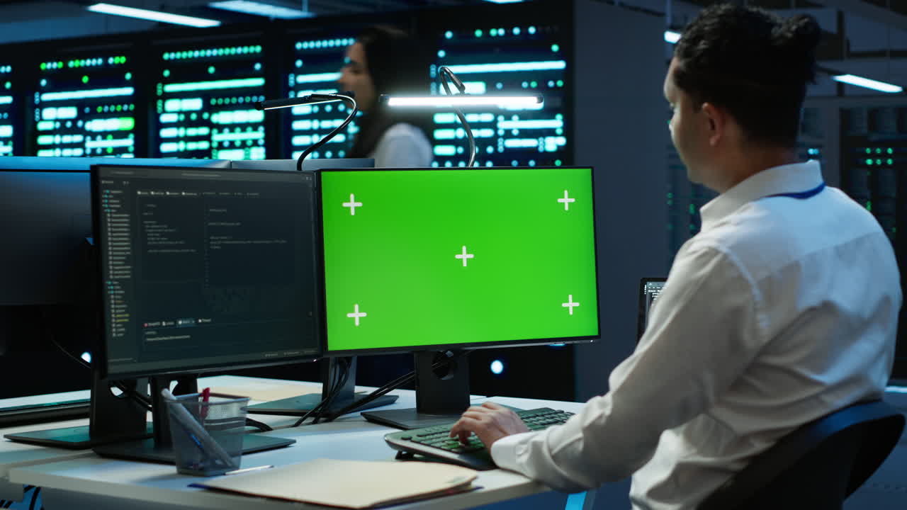 es experto en salas de servidores, rastreo de tráfico de red con pc de clave de croma.