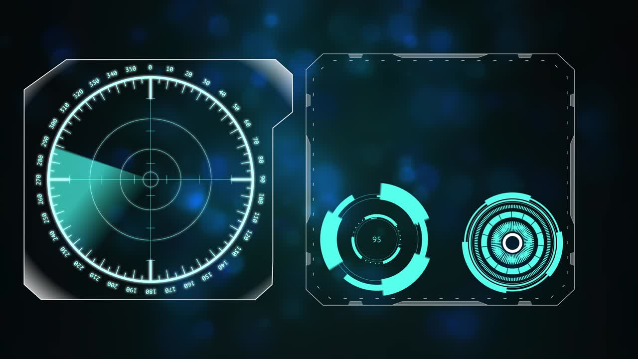 Two frames with active rear sights inside on a blurred background.