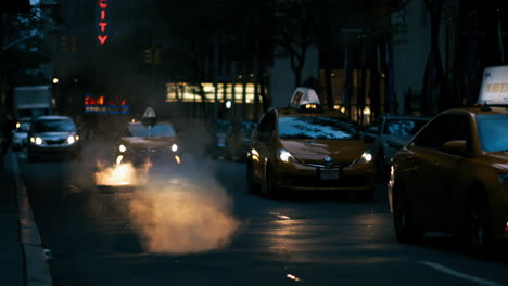 night traffic in new york city