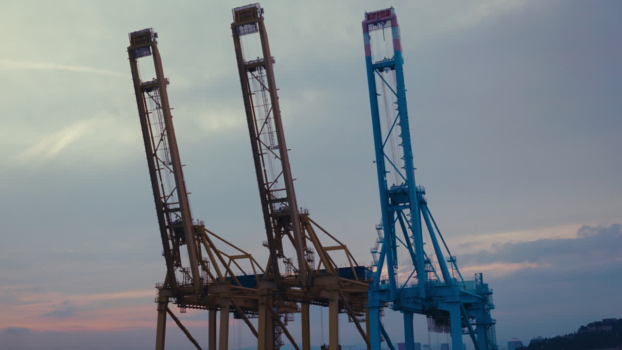 Port Cranes at Sunset