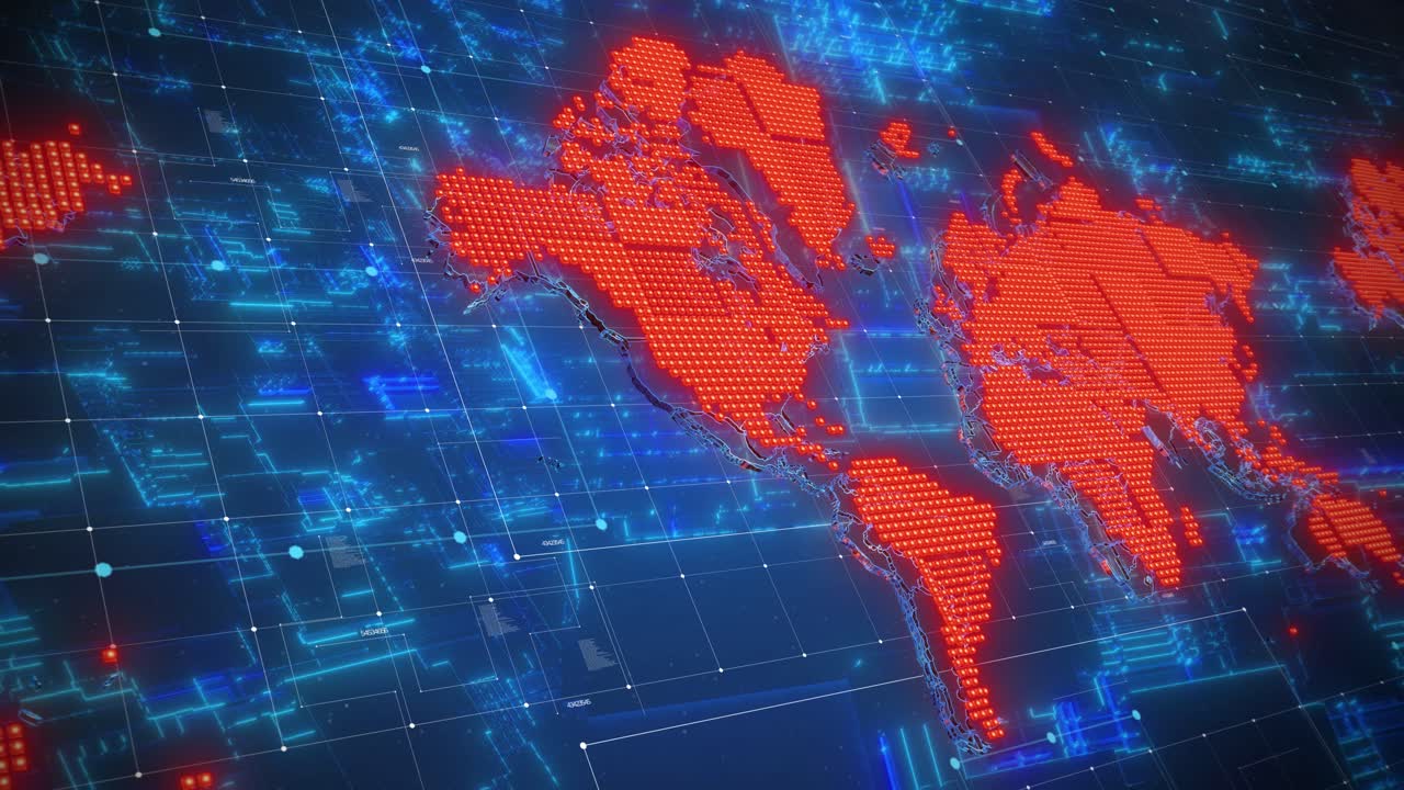 animación digital del mapa del mundo