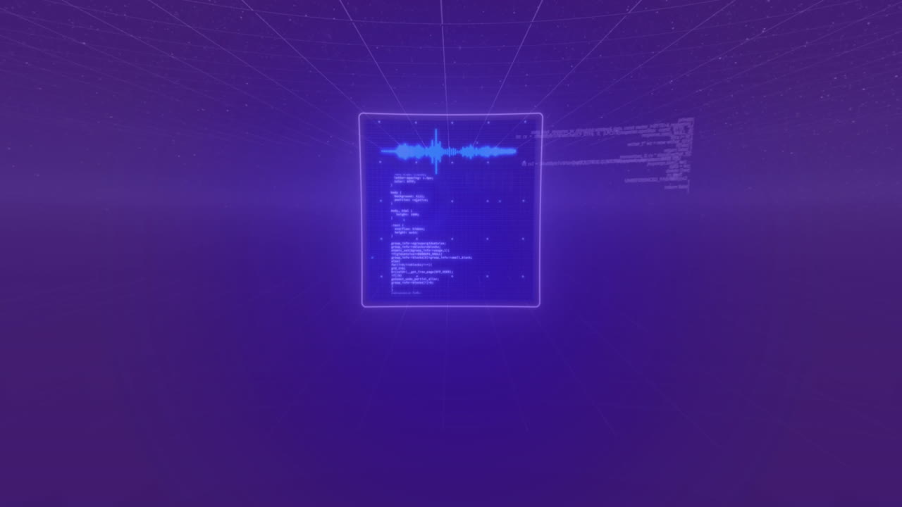 animación de pantallas con procesamiento de datos contra fondo azul