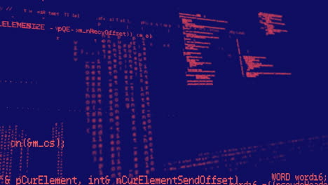 animación del procesamiento de datos sobre fondo azul