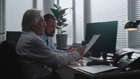 business meeting discussing financial reports