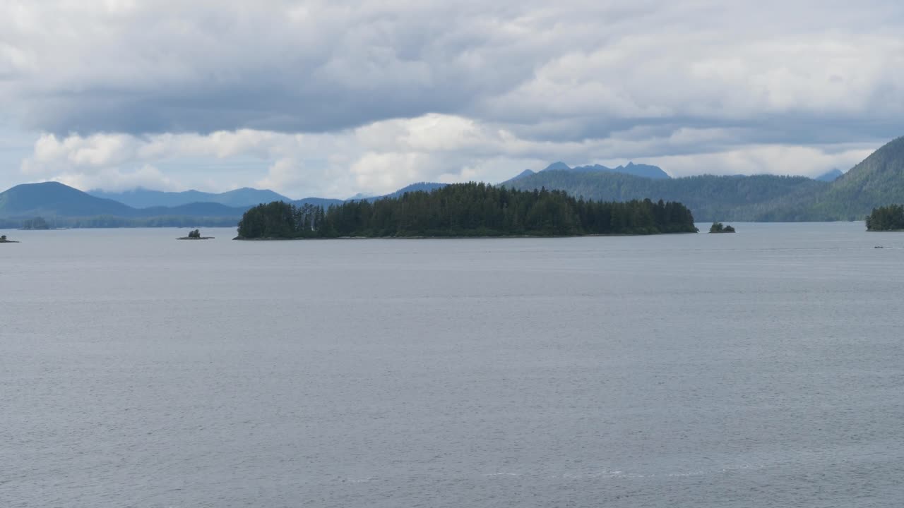 Gavanski Islands and mountain landscape around Sitka, Alaska.
