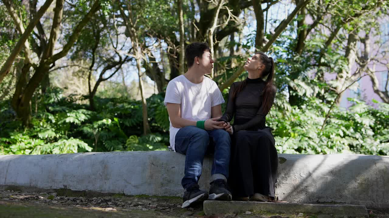 Couple Sitting in Park