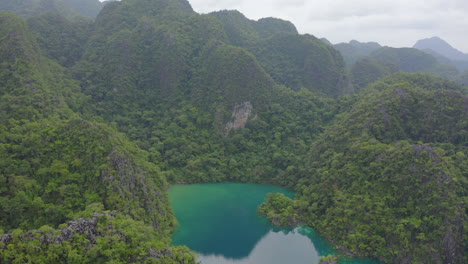 un video de drones de un entorno tropical sobre el océano y la jungla en un día nublado en filipinas-1