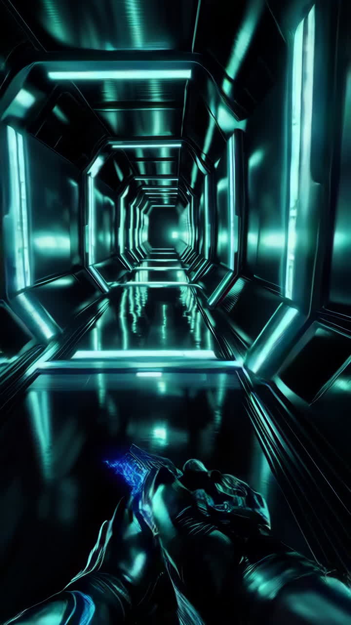 Corridoio sci-fi in un videogioco