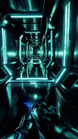 Sci-fi Corridor in a Video Game