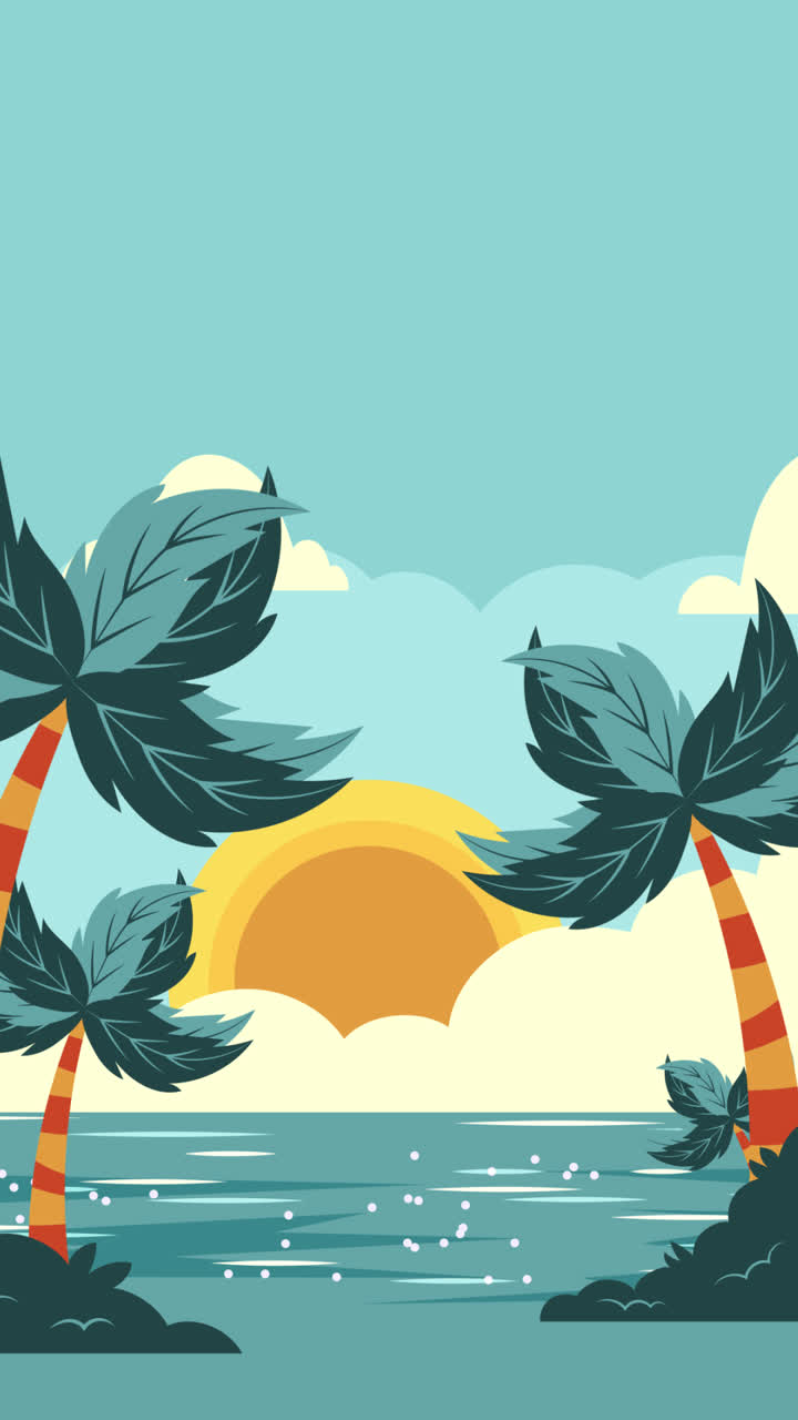 Tropical Sunset Beach Scene