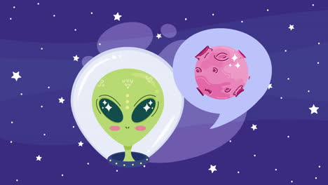 cute alien in space