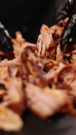 chef preparing pulled pork