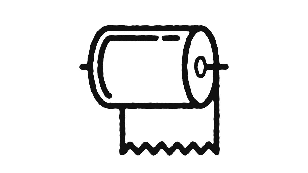 Towel Icon Animation Footage & Alpha Channel