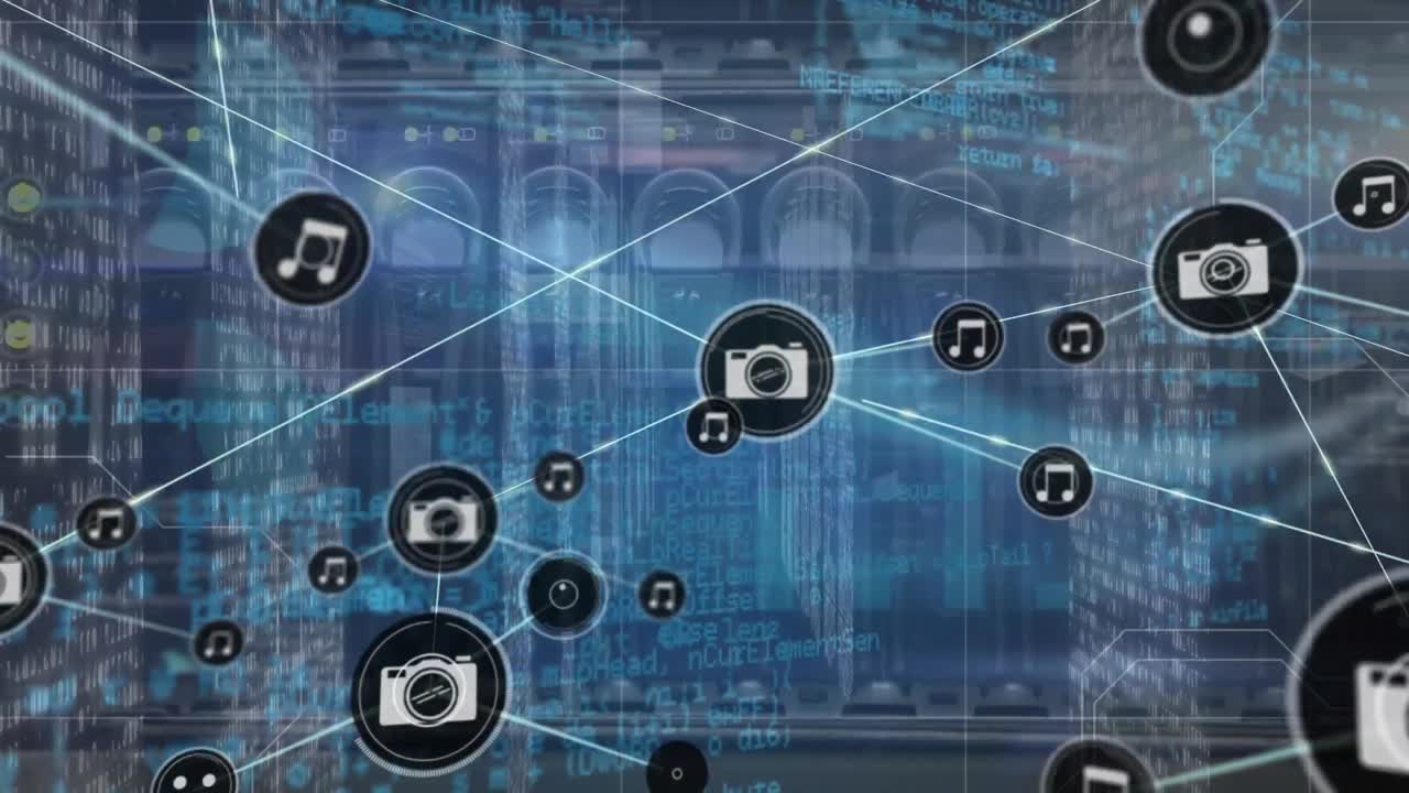 서버  ⁇ 을 통한 연결 네트워크의 애니메이션