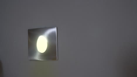 modern wall led lamp is turned on