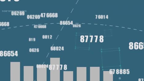 animation of numbers changing and statistics recording over green background