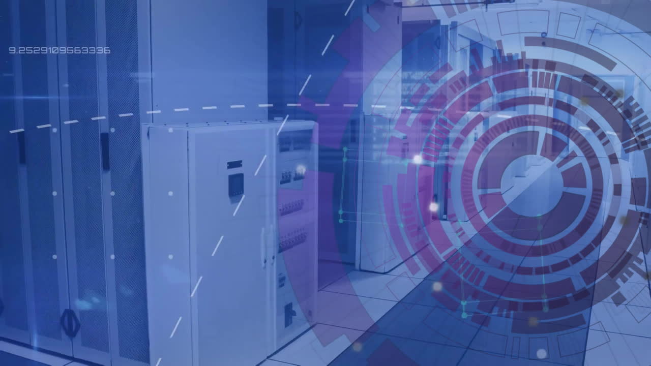 컴퓨터 서버를 통해 스 스캔 데이터 처리의 애니메이션