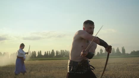 ukrainian cossacks fight with sabers in the field 07