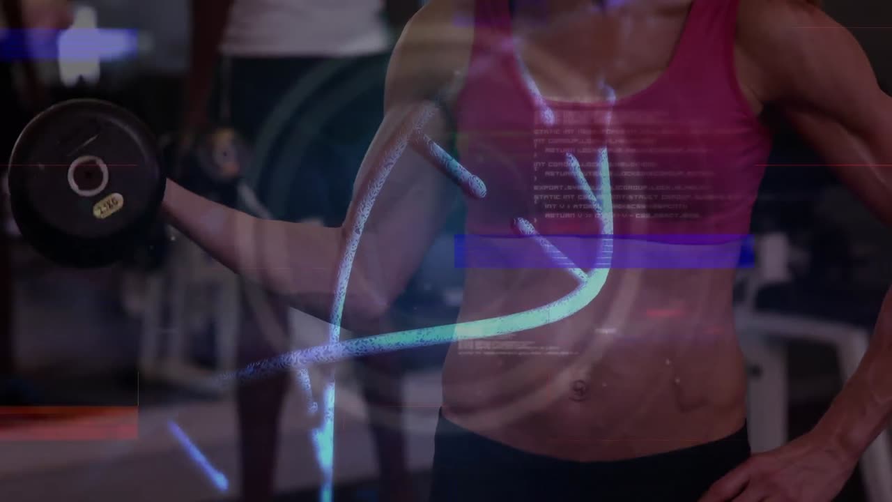 건강한 백인 여성에 대한 의료 데이터 처리 애니메이션