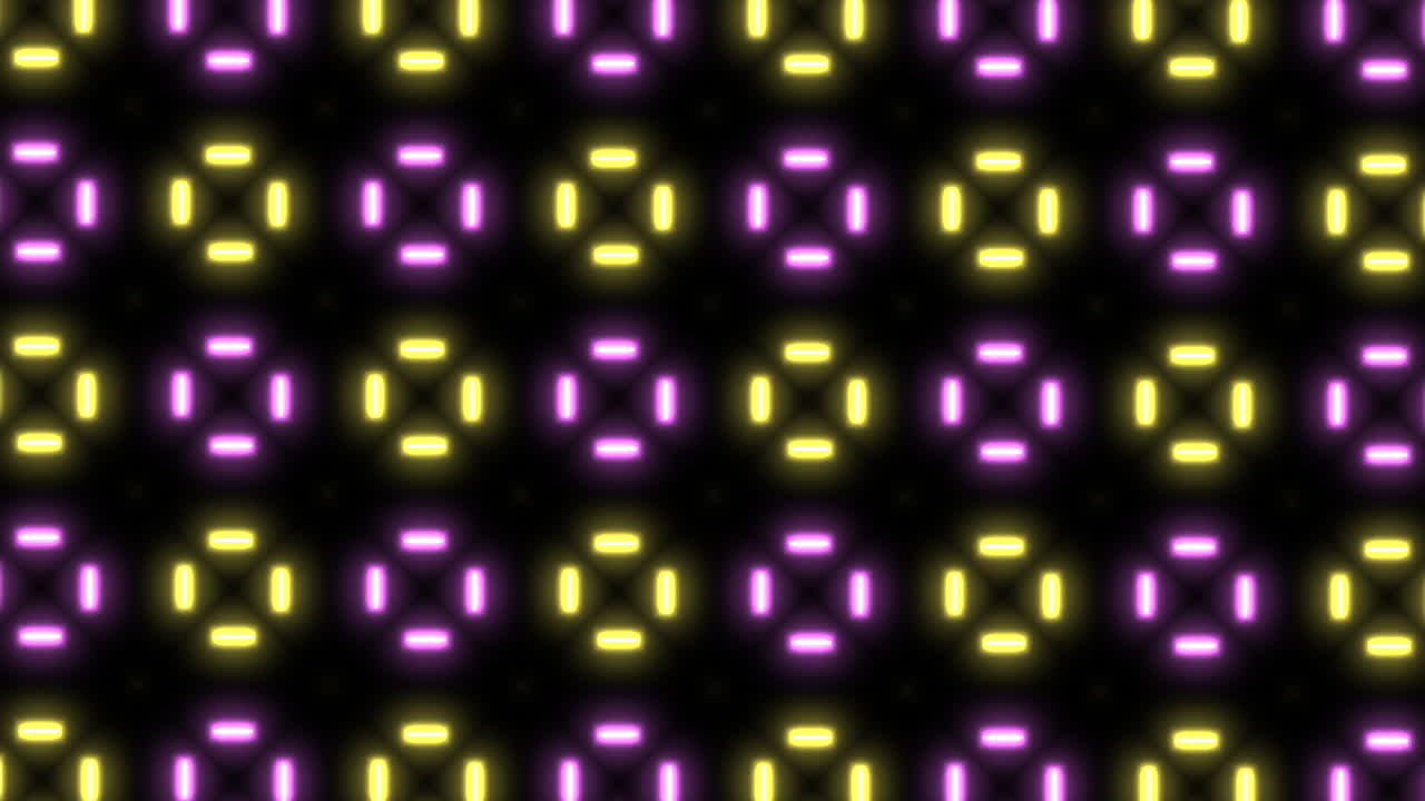 Digital dots and squares with glitch effect on black screen