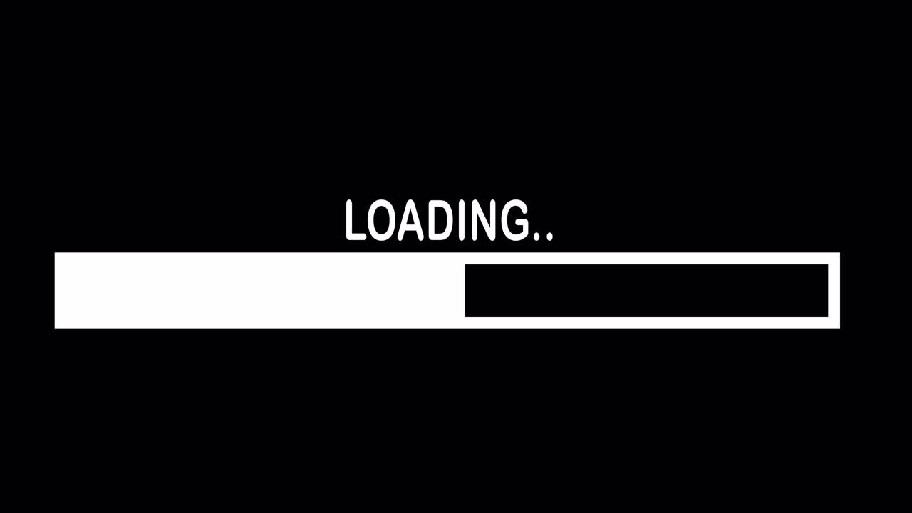Digital Loading Progress Bar Animation on Black Background